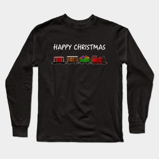 Christmas 2020 Steam Train Locomotive and Festive Wagons Long Sleeve T-Shirt